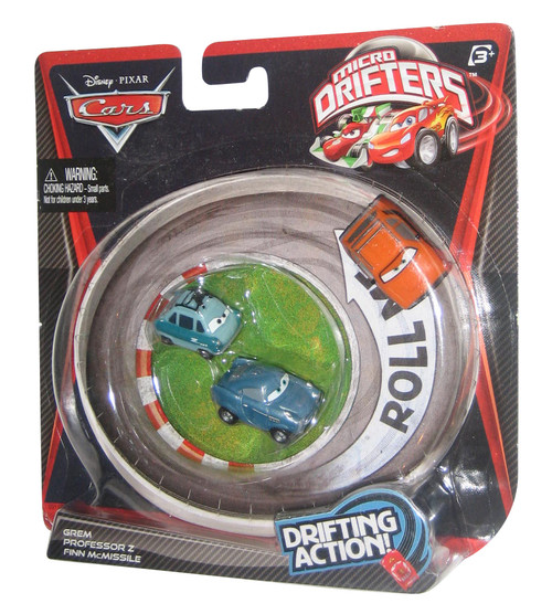 Disney Pixar Cars Micro Drifters Grem Professor Z Finn McMissile Toy Set