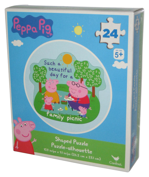 Peppa Pig Family Picnic 24pc Spin Master Cardinal (2021) Shaped Silhouette Puzzle