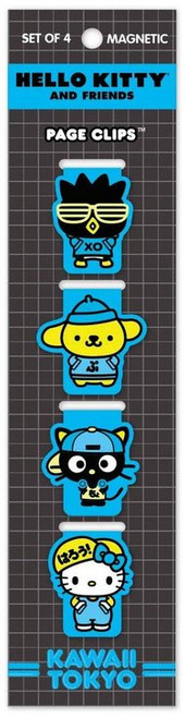 Hello Kitty And Friends Kawaii Tokyo Re-Marks Magnetic Bookmark Page Clips Pack - (Badtz Maru / Pompompurin / Chococat)