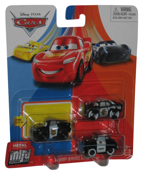 Disney Cars Next-Gen Racers Sheriff Deputies (2019) Metal Mini Racers Toy Car Pack - (Officer Lightning McQueen / APB / Sheriff)