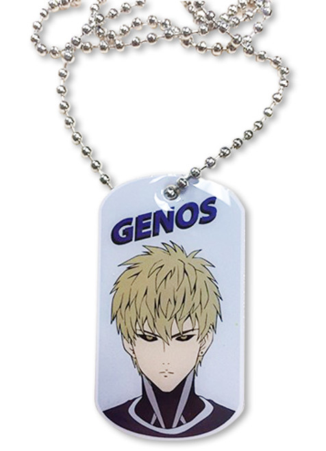 One Punch Man Genos Metal Dog Tag Anime Cosplay Necklace GE-35704