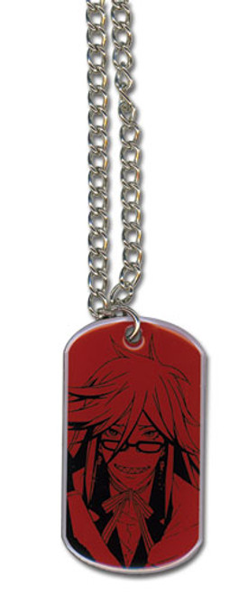 Black Butler Grell Red Dog Tag Anime Cosplay Necklace GE-35562