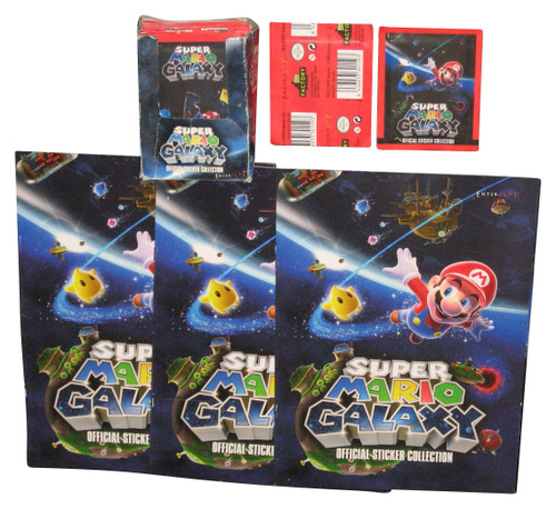 Super Mario Bros. Enterplay Sticker Book & Box of Packs Lot - (3 Books & 250 Stickers)