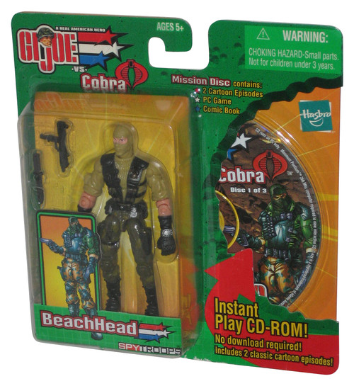 GI Joe vs Cobra Spytroops (2003) Beachhead Hasbro Figure w/ Mission Disc 1 CD-Rom