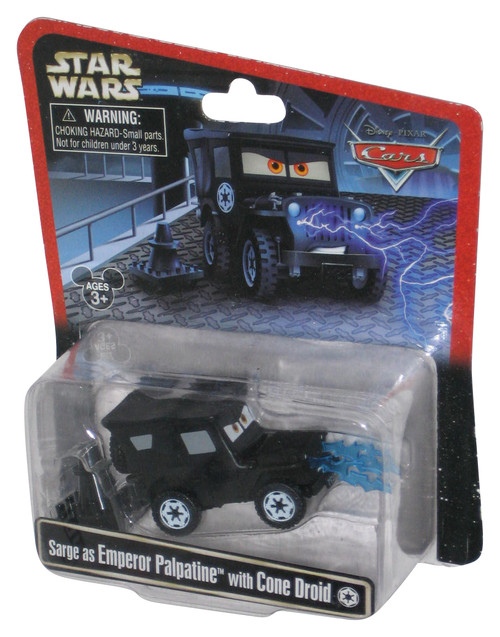 Disney Store Parks Star Wars Cars (2013) Sarge As Emperor Palpatine with Cone Droid Toy Car