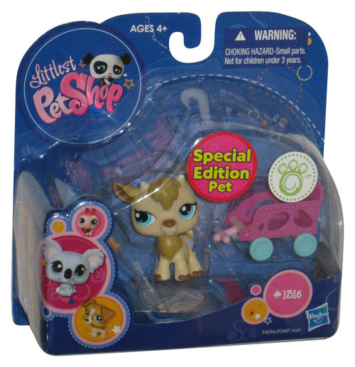 Littlest Pet Shop Goat w/ Pull Carriage Special Edition Toy Figure #1316