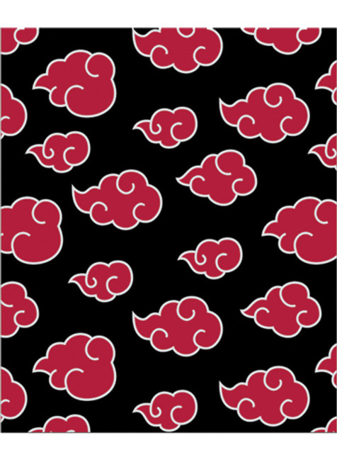 Naruto Shippuden Akatsuki Red Cloud Symbols Black Throw Blanket GE-89216