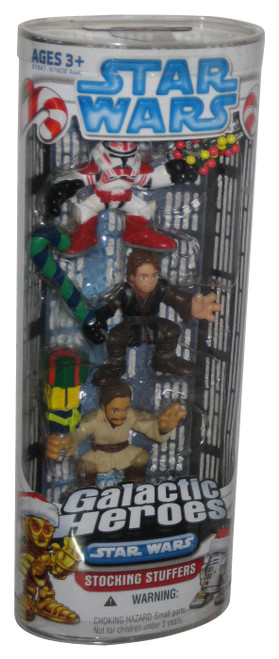 Star Wars Galactic Heroes (2008) Stocking Stuffers Figure 3-Pack - (Obi-Wan Kenobi, Anakin Skywalker & Shock Trooper)