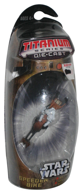 Star Wars Titanium Series (2005) Speeder Bike & Biker Scout Trooper Die-Cast Toy - (Damaged Packaging)