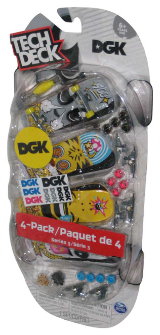 Tech Deck DGK Series 3 Spin Master Mini Toy Fingerboard Skateboard 4-Pack