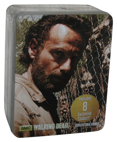 The Walking Dead Collectible Chibi Bullsitoy Figure Set w/ Rick Grimes Tin