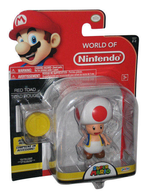World of Nintendo Super Mario Bros. Toad (2016) Jakks Pacific Figure w/ Coin