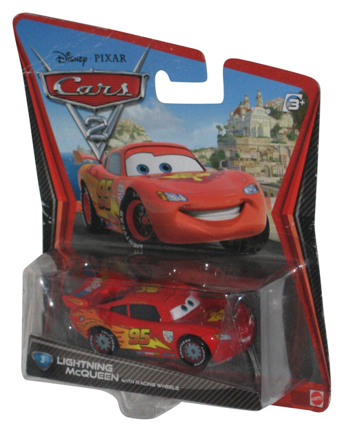 Disney Cars 2 Lightning McQueen with Racing Wheels (2011) Die-Cast Toy Car - (Damaged Packaging)