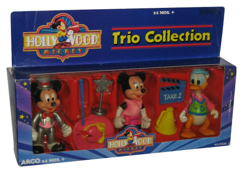 Disney Hollywood Mickey Mouse Minnie & Donald Mattel Arco Toys Actor Figure Set 3-Pack