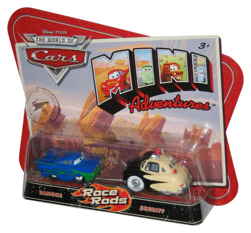 Disney Cars Mini Adventures Blue Ramone & Sheriff Race Rods Toy Car Set