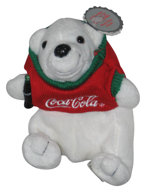 Coca-Cola Collectible Brand (1997) Polar Bear In Sweater Bean Bag Plush