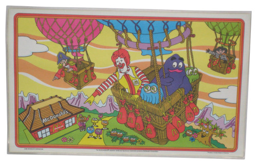 McDonald's Ronald & Friends In Air Balloon Fast Food (1981) Vintage Placemat
