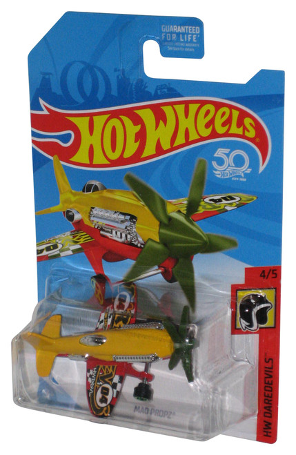 Hot Wheels HW Daredevils Mad Propz (2017) Yellow & Red Toy Airplane #4/5
