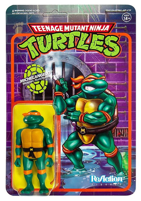 Teenage Mutant Ninja Turtles Michelangelo Super7 ReAction 3.75 Inch Figure