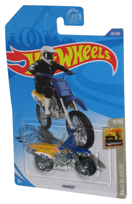 Hot Wheels (2017) Yellow HW450F Baja Blazers 8/10 Toy Dirt Bike 28/250