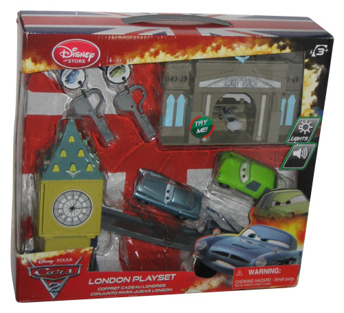 Disney Cars 2 Key Launch Charger London Car Play Set - (Finn McMissile & Acer) -