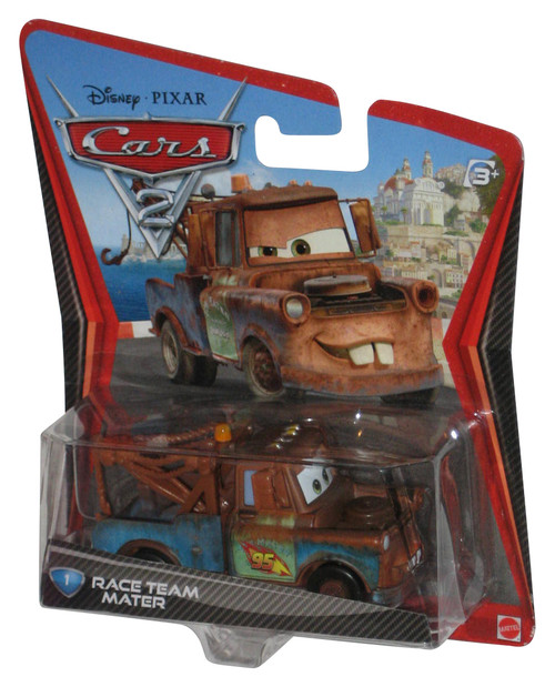 Disney Cars 2 Movie Race Team Mater (2010) Die Cast Toy Car - (Plastic Small Dent)