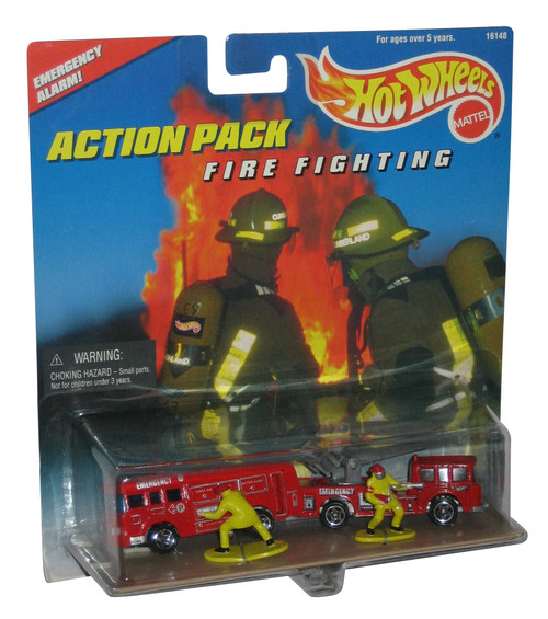 Hot Wheels Fire Fighting (1996) Toy Vehicle Mini Figure Action Pack Set -