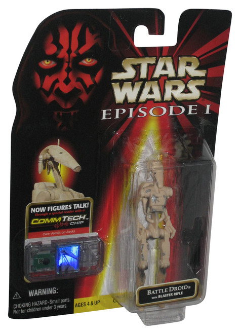 Star Wars Episode I Battle Droid CommTech (1998) Action Figure w/ Blaster Rifle - (A)