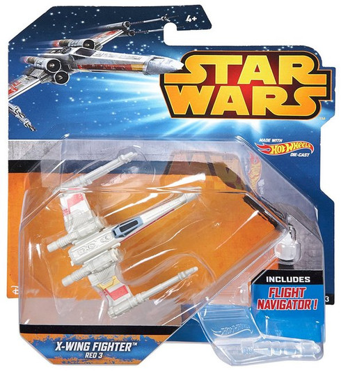 Star Wars Hot Wheels Starship X-Wing Fighter Red 3 Vehicle Die Cast Toy -