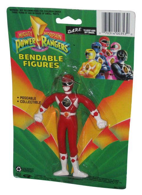 Power Rangers Bendable Gordy Toy Poseable (1994) Red Ranger Figure -