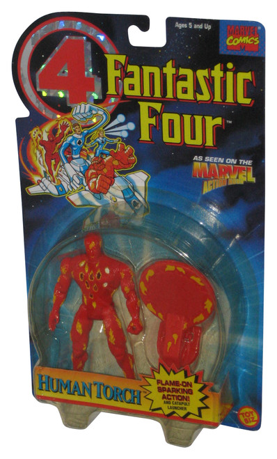 Marvel Fantastic Four Human Torch (1995) Toy Biz Figure w/ Flame On Sparking Action