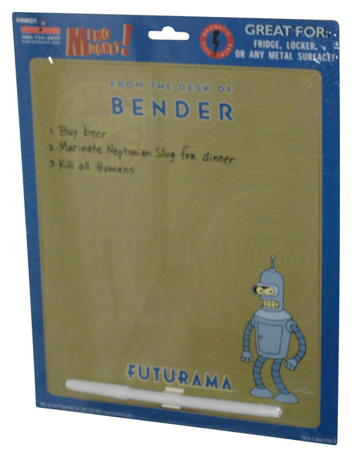 Futurama From The Desk of Bender Fridge Locker Metal Surface Memo Magnet w/ Pen