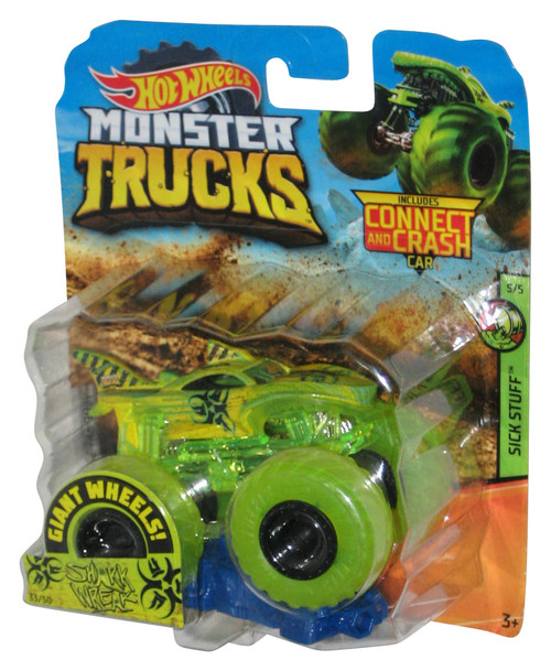 Hot Wheels Monster Trucks (2019) Shark Wreak Sick Stuff 5/5 Toy w/ Connect Crash Car #33/50