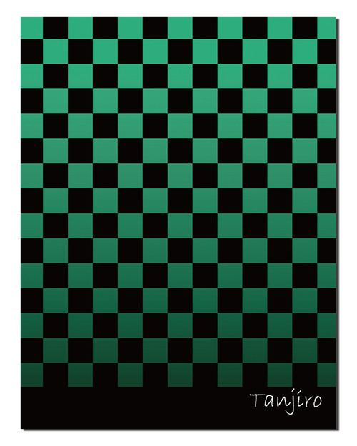 Demon Slayer Tanjiro Green & Black Pattern Sublimation Throw Blanket GE-76157