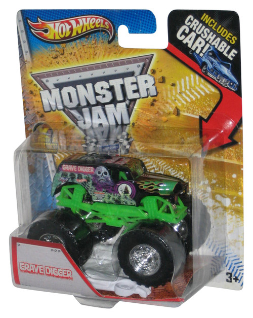 Hot Wheels Monster Jam (2012) Grave Digger Toy Truck w/ Crushable Car