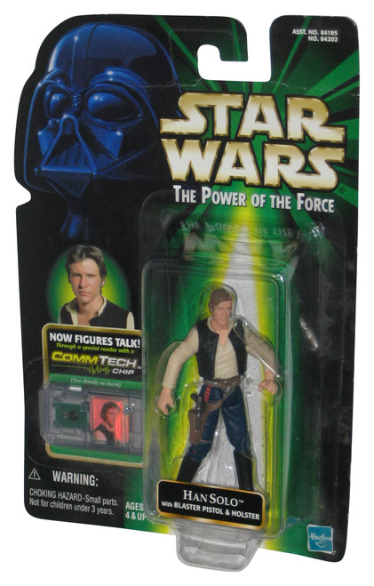 Star Wars Power of The Force (1999) Green Card Han Solo Figure w/ Blaster Pistol & Holster - (Creased)