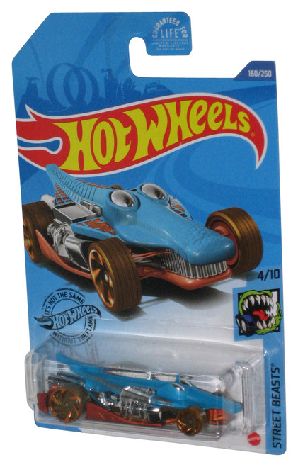 Hot Wheels Street Beasts 4/10 (2017) Blue Croc Rod Toy Car 160/250