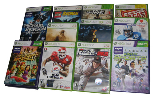 X-Box 360 Video Game Lot - Batman, Gears of War, Halo 3, Call of Duty, Kinect Adventures & More - (13 Games)