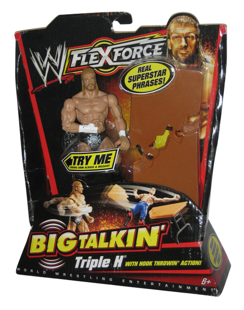 WWE Flexforce Big Talkin' Triple H Hook Throw (2010) Mattel Figure w/ Table