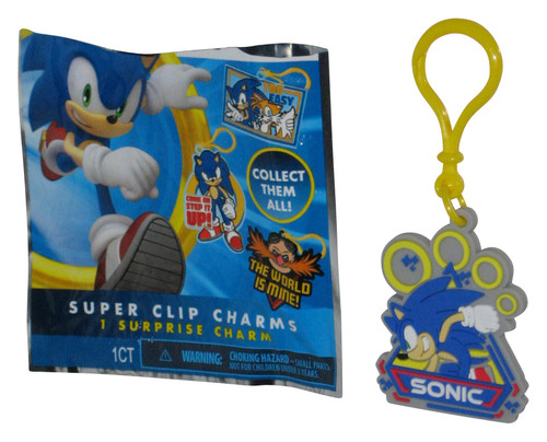 Sonic The Hedgehog Sonic Running Rings Rubber Charm Keychain - (Forever Clever Super Clip)