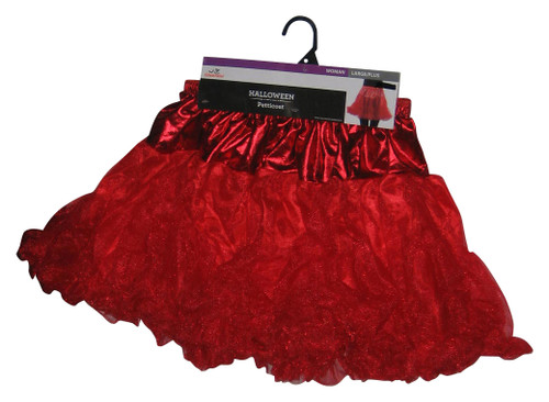 Halloween Petticoat Red Metallic Skirt Dress - (Size Woman's Large/Plus)