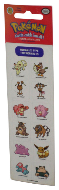 Pokemon Sandylion (1999) Normal Type 2 Sticker Sheet - (12 Mini Stickers)