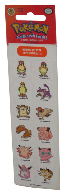 Pokemon Sandylion (1999) Normal Type Sticker Sheet - (12 Mini Stickers)