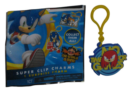 Sonic The Hedgehog Knuckles No Time For Games Rubber Charm Keychain - (Forever Clever Super Clip)