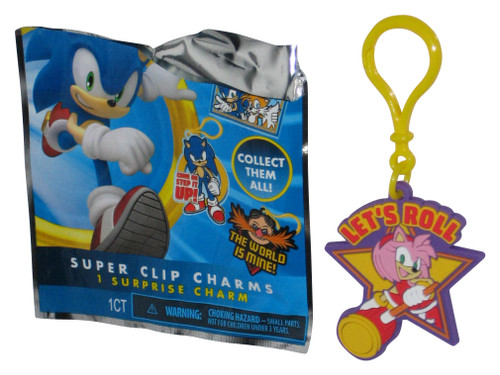Sonic The Hedgehog Amy Let's Roll Rubber Charm Keychain - (Forever Clever Super Clip)
