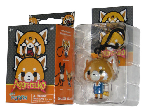 Aggretsuko Chibi In Motion Bullsitoy Metallic 2.5 Inch Mini Figure Keychain