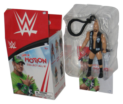 WWE Wrestling Stone Cold Steve Austin Chibi In Motion Bullsi Toy Mini Figure Keychain