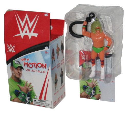 WWE Wrestling The Ultimate Warrior Chibi In Motion Bullsi Toy Mini Figure Keychain