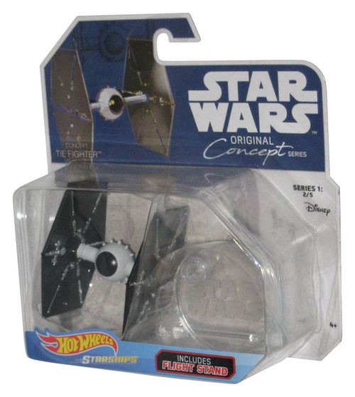 Star Wars Concept Black Tie Fighter (2017) Hot Wheels Toy Vehicle - (Plastic Has Sticker Residue)
