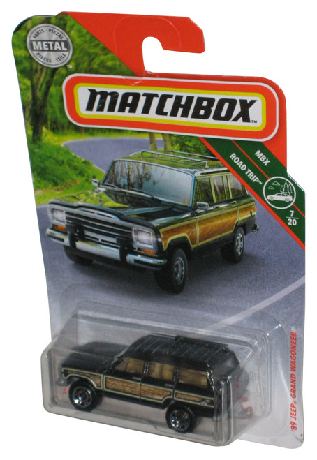 Matchbox MBX Road Trip (2018) Black '89 Jeep Grand Wagoneer Metal Toy Car 7/20